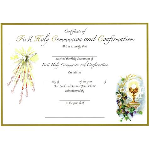 Printable Confirmation Certificates Catholic