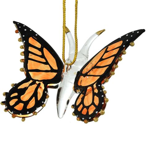Monarch Butterfly Spun Glass Ornament