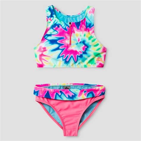 Girls Tie Dye Tankini Swimsuit Rainbow Xl Rbx Girls Multicolored