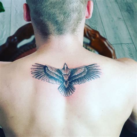 Flying Eagle Back Tattoo Small Tattoos For Guys Tattoo Designs Men