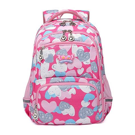 Girls Pink Backpacks For School Lightweight Large Capacity Kids Book