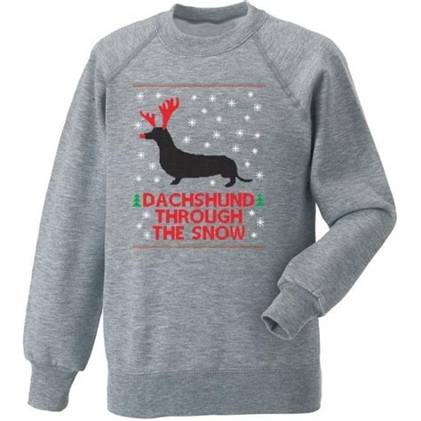 Dachshund Through The Snow Kids Christmas Jumper From
