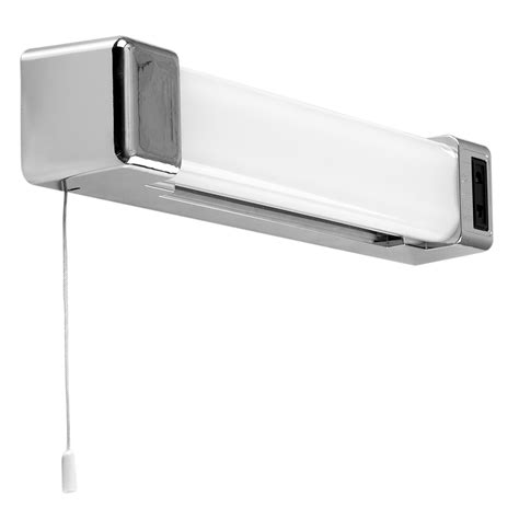 The original light was just affixed to a horizontally mounted single switch box. Horizon Chrome 5W LED Bathroom Shaver Light with Pull ...
