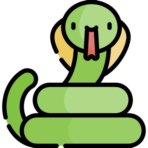 Anaconda Kawaii Lineal Color Icon