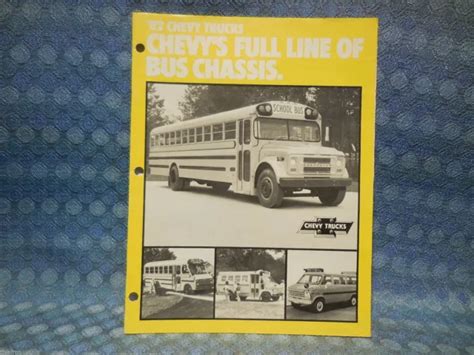 1982 Chevrolet Original Full Line Bus Chassis Sales Catalog Van School