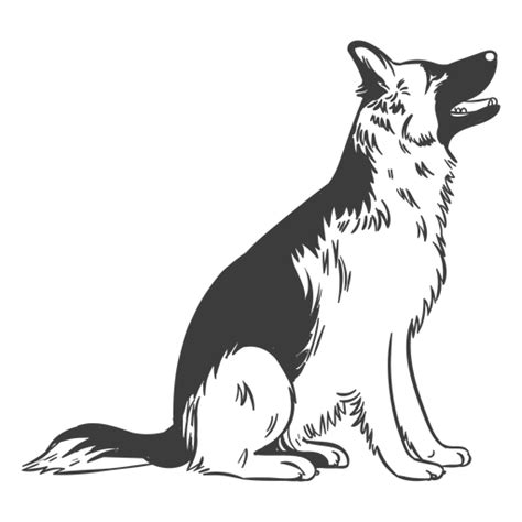 German Shepherd Laying Hand Drawn Transparent Png And Svg Vector