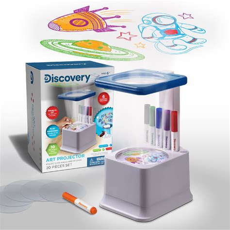 Discovery Kids Art Projector With Six Dry Erase Markers And 10 Reusable