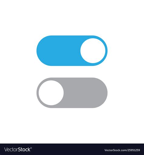 Toggle Switch Icon On And Off Position Simple Vector Image