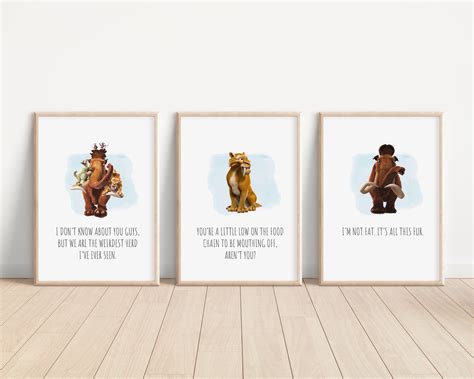 Ice Age Quote Prints Disney Manny Sid Diego Ellie Mammoth Etsy Australia