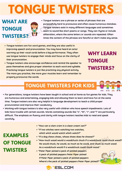 Tongue Twisters Fun And Useful Pronunciation Tools 7esl Tongue