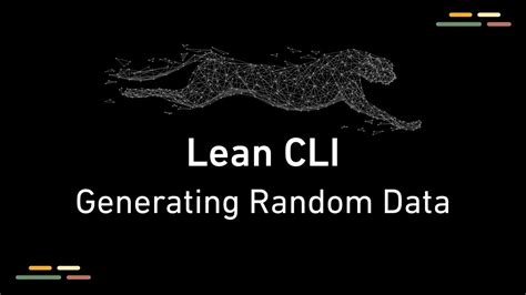 Generating Random Data For Algorithmic Trading Lean Cli Youtube
