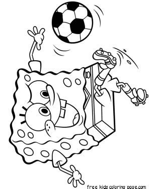 If your goofy goober is in love with bikini bottom's favorite resident then they're going to love these spongebob squarepants coloring sheets. printable spongebob playing soccer coloring pages for ...
