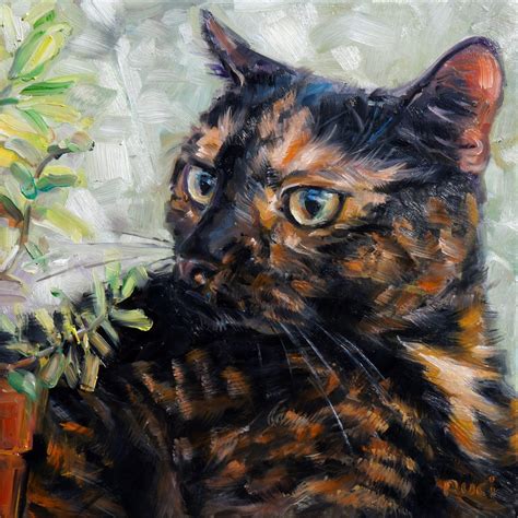 Tortoiseshell Kitty Custom Cat Portrait Cat Oil Painting By Etsy