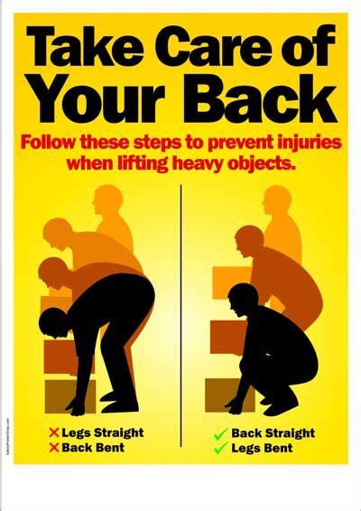 Workplace Safety Poster Take Care Of Your Back Safety Poster Shop