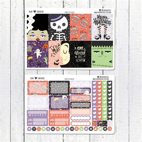 Halloween Planner Sticker Kit October Weekly Stickers For Etsy