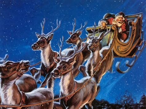 Image Santa In His Sleigh And With His Reindeer Vs Battles Wiki