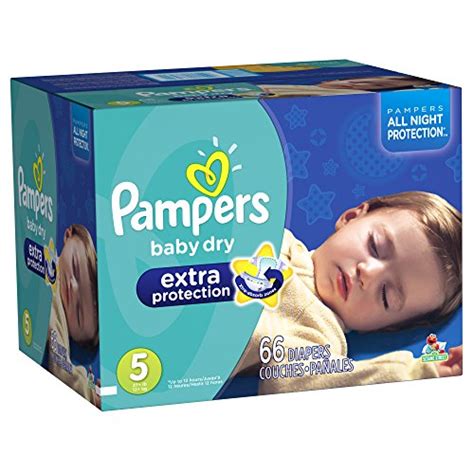 Pampers Baby Dry Extra Protection Diapers Size 5 Super Pack 66 Count