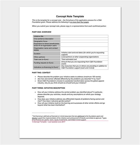 A concept paper is also an effective way of gaining funds for a project from donors. Concept Note Template - 22+ For (Word & PDF Format)