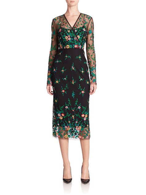 Lyst Suno Black Tulle Embroidered Dress