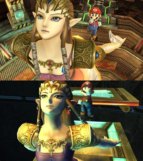 Wii Vs Wii U Comparison Shots Of Zelda In Super Smash
