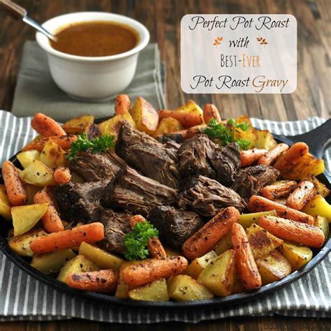 Are you looking for easy recipes for dinner? Perfect Pot Roast with Pot Roast Gravy - Simply Sated
