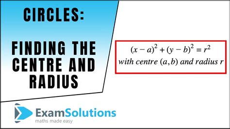 Circle Finding The Centre And Radius Of Circle Examsolutions Youtube