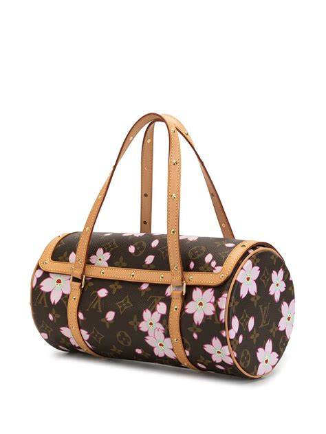 Louis Vuitton X Takashi Murakami 2003 Pre Owned Cherry Blossom Monogram Papillon Tote Bag