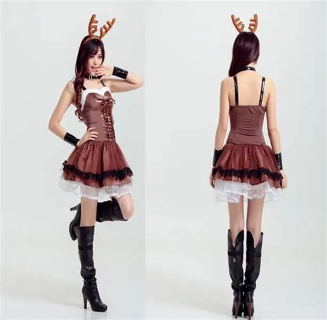 New Cute Christmas Themed Deer Sexy Cosplay Dress Costume Party Dress