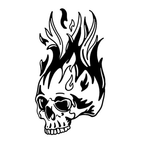 Premium Vector Skull On Fire With Flames Illustration