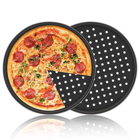 Non Stick Pizza Pan Segarty 2 Pack 12 Inch Carbon Steel Perforated