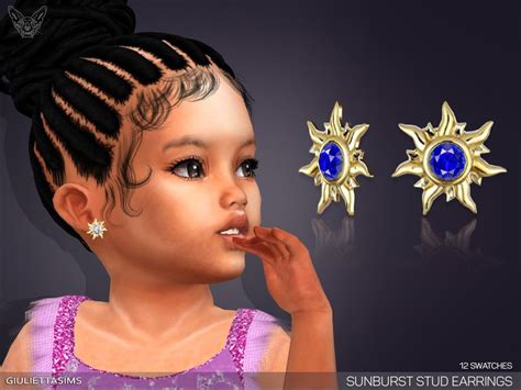 Sims 4 — Sunburst Stud Earrings For Toddlers By Giuliettasims— 12