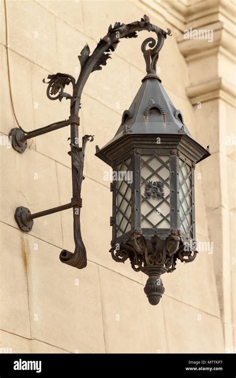 Street Lamp On The Wall Of An Old House Stock Photo Alamy