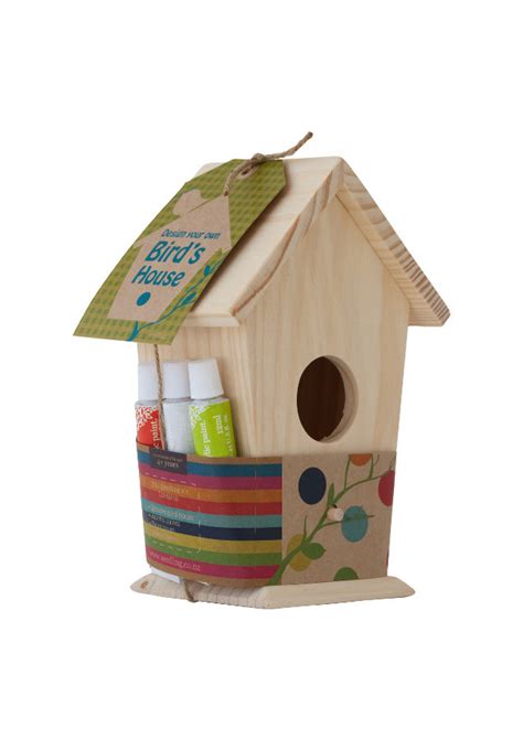 Paint bird houses as desired and let dry. Seedling Design your own Birds House Craft Activity|The ...