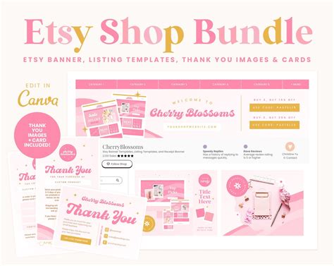 Etsy Shop Bundle Banner Templates Listing Photos And Etsy