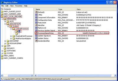 Changing processor name with registry editor. AMAZING TRICKS 4 YOU