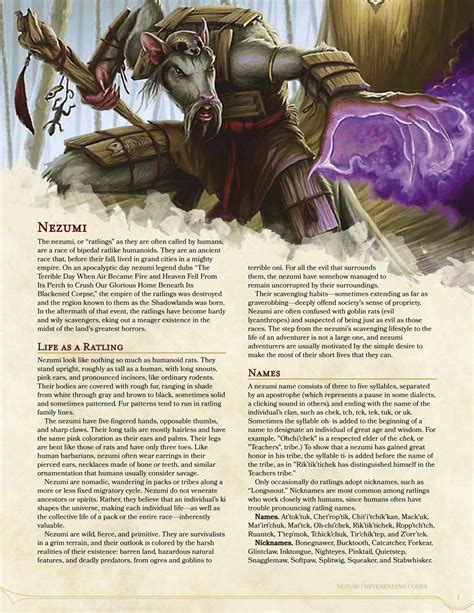 The Nezumi New Race For 5e That Lets You Play As One Of The The Noble