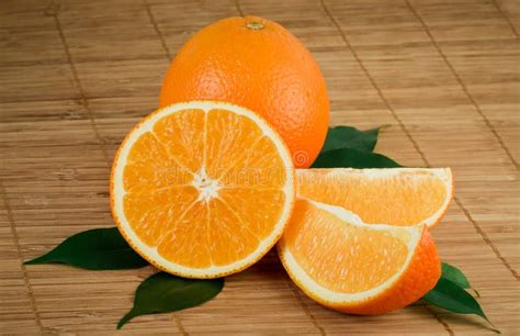 Fresh Orange With Leaves Stock Photo Image Of Bright 19169434