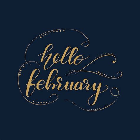 Premium Vector Lettering Hello February Vector Illustration