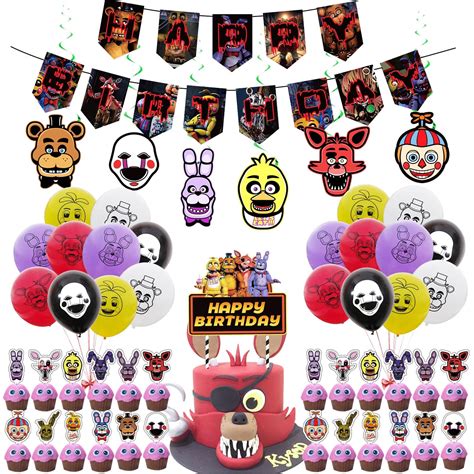 Buy Five Nights At Freddy Party Supplies Set Banner Balloons Hanging