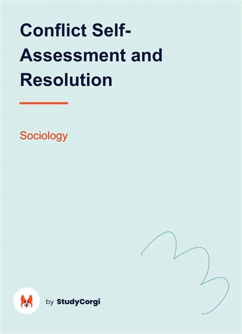 conflict self assessment and resolution free essay example