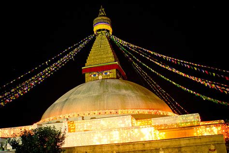 Boudnath Stupa In Nepal At Night Photograph By Raimond Klavins Fine