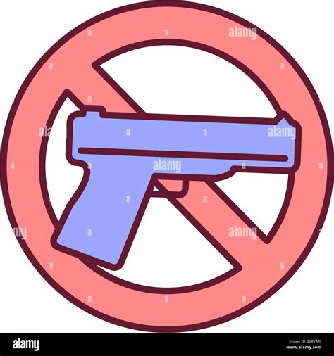 Ban Guns Rgb Color Icon Stock Vector Image And Art Alamy