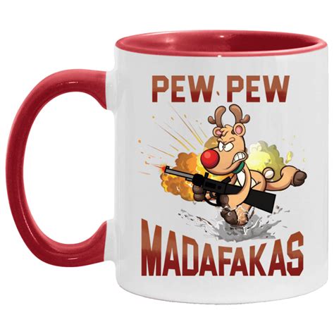 Pew Pew Reindeer Mug Christmas Deer Pew Pew Madafakas Vintage Accent Mug Cubebik