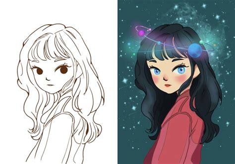 Draw Your Chibi Anime Portrait In Line Art By Cloudybsheep Fiverr
