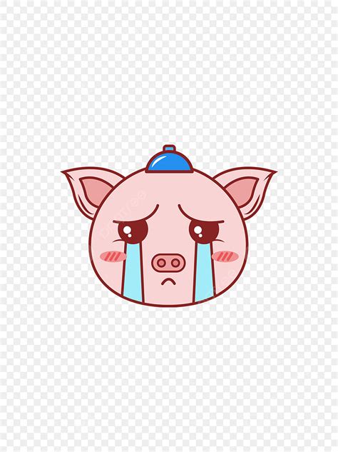 Crying Pig Vector Png Images Cartoon Pig Crying Emoji Cartoon Lovely