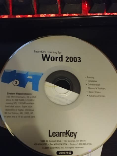 Learnkey Training For Microsoft Word 2003 Disc 3 Learnkey Free