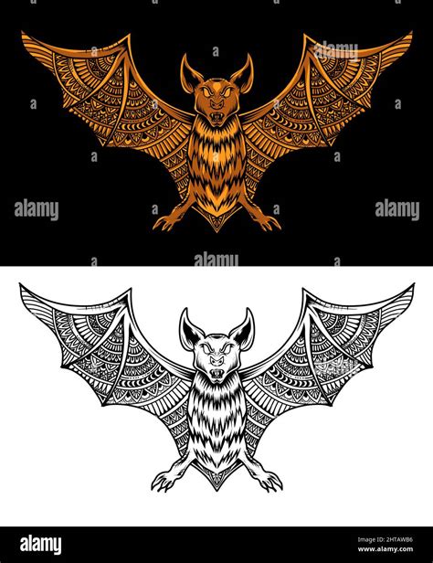 Illustration Vector Bat Mandala Style Stock Vector Image And Art Alamy