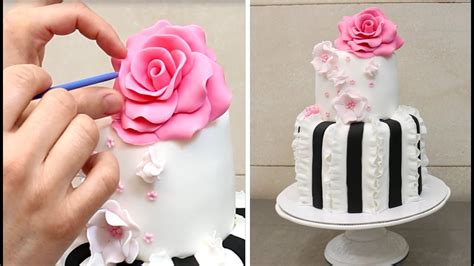 Easy Ruffle Cake Idea How To Decorate With Fondant By Cakes
