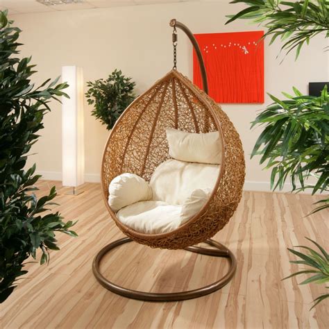 An indoor hanging chair is exceptional, surprising, healtty and fun. Rustic Rattan Hanging Chair as Favorite Indoor and Outdoor ...