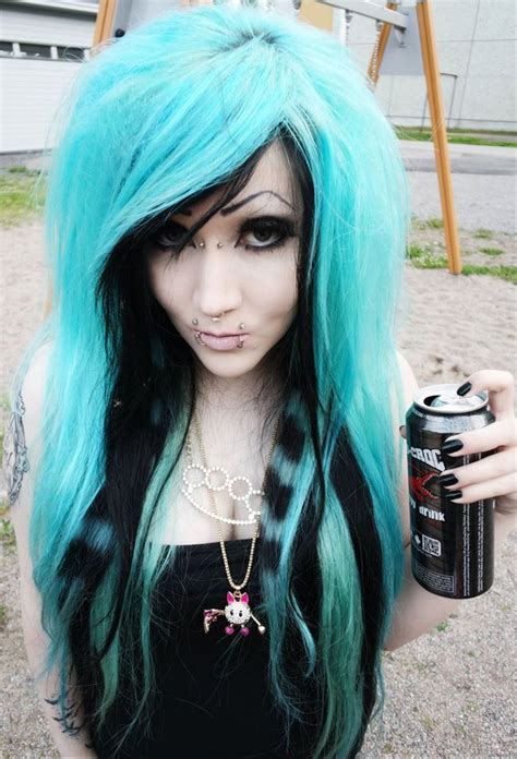 Blue Emo Scene Hair Girl Cute Emo Couples Goth Girls Scene Girl Hair